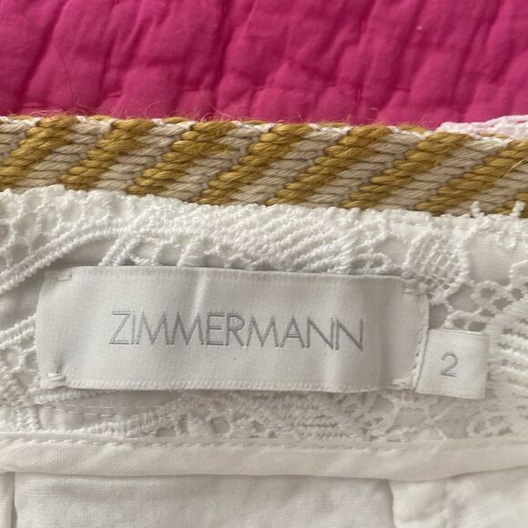 Zimmermann lace White Wide-Leg Pants, US6 - Picture 10 of 11